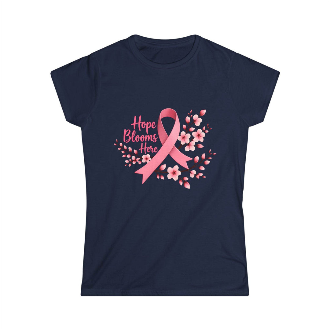 Pink Ribbon Hope T-Shirt with Floral Design - Gutsy Garb