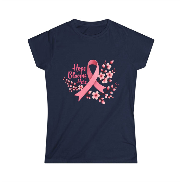 Pink Ribbon Hope T-Shirt with Floral Design - Gutsy Garb