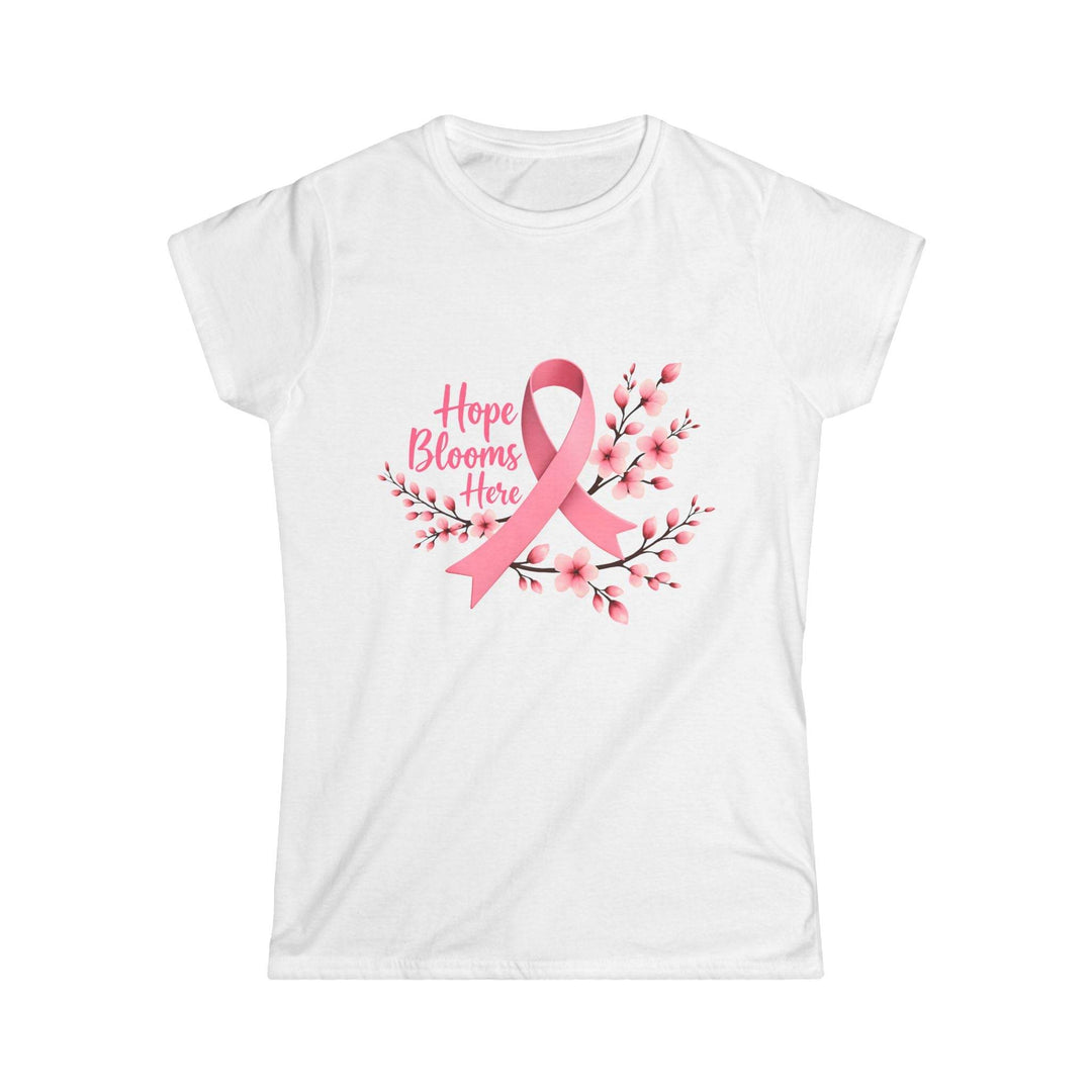 Pink Ribbon Hope T-Shirt with Floral Design - Gutsy Garb