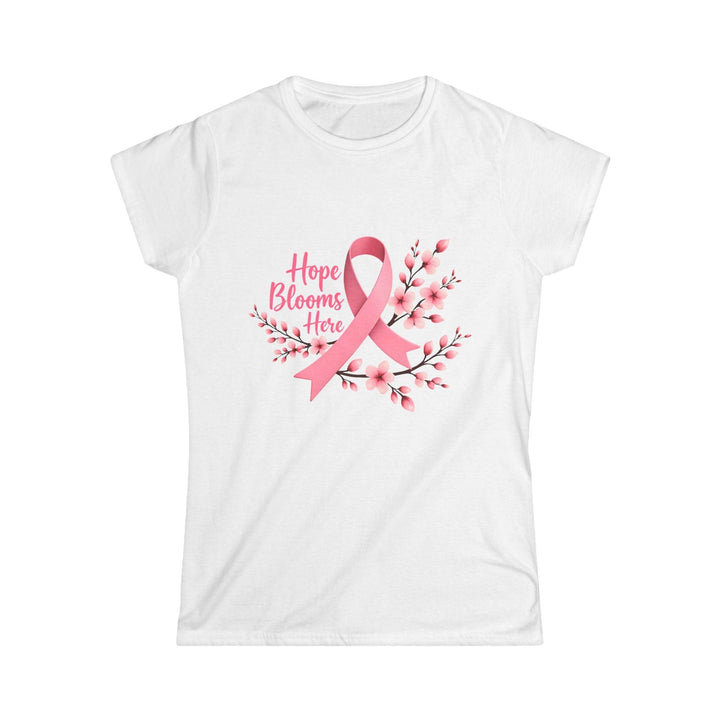 Pink Ribbon Hope T-Shirt with Floral Design - Gutsy Garb