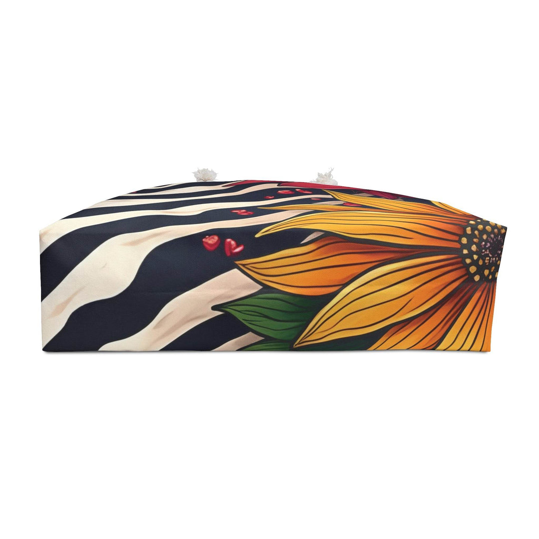 Boho Zebra Weekender Bag with Floral Design - Gutsy Garb