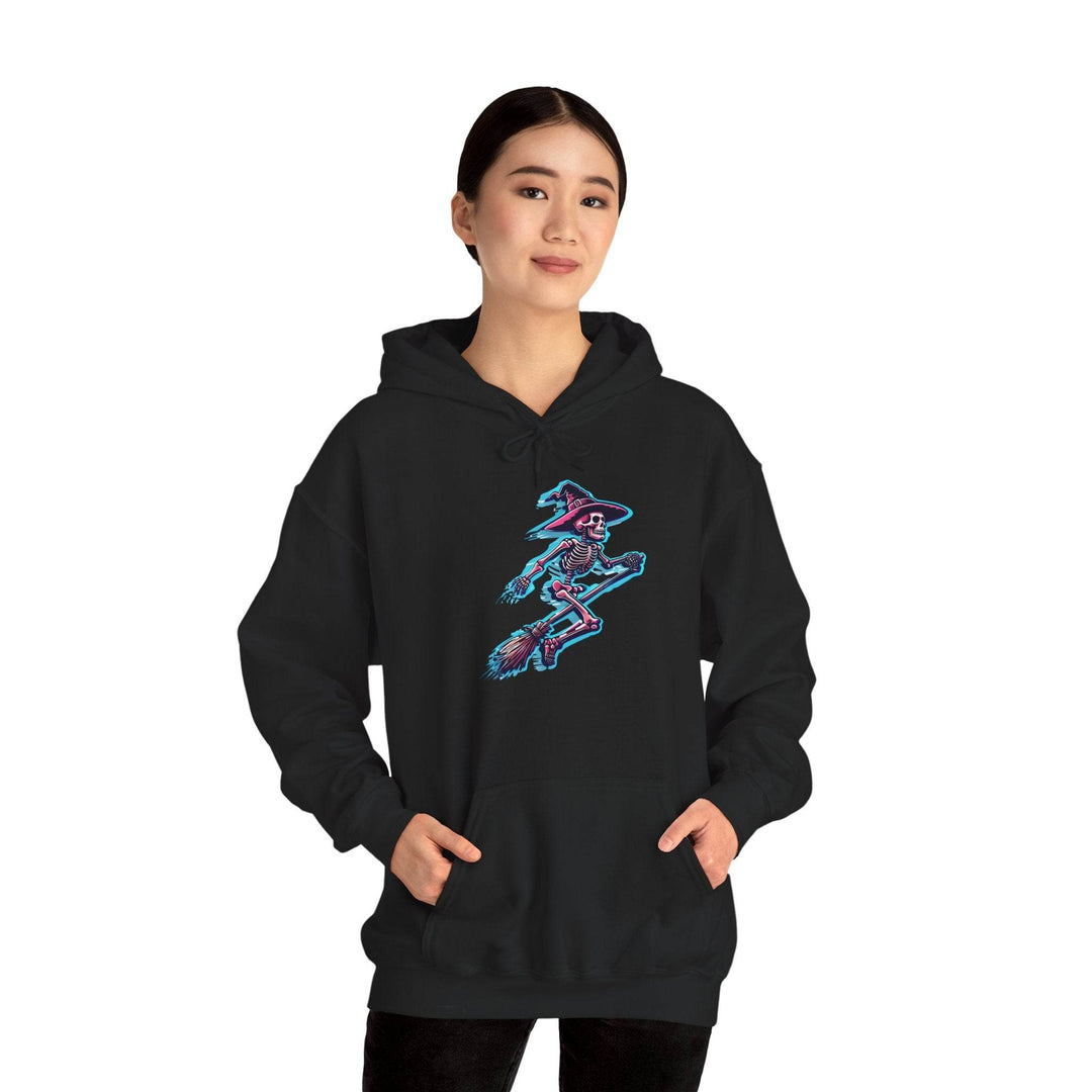 Witch Hooded Sweatshirt with Skeleton Design - Gutsy Garb