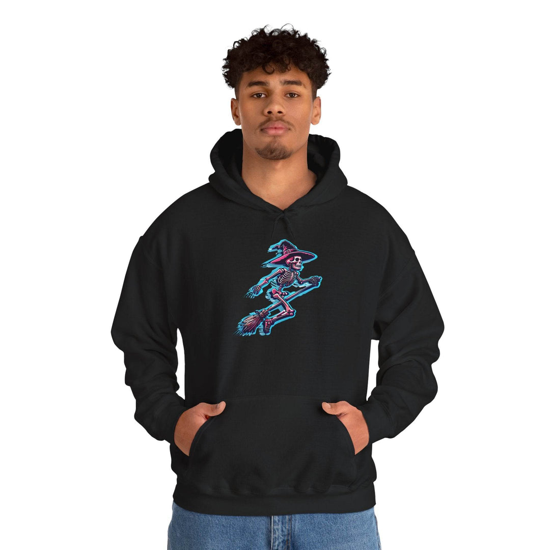 Witch Hooded Sweatshirt with Skeleton Design - Gutsy Garb