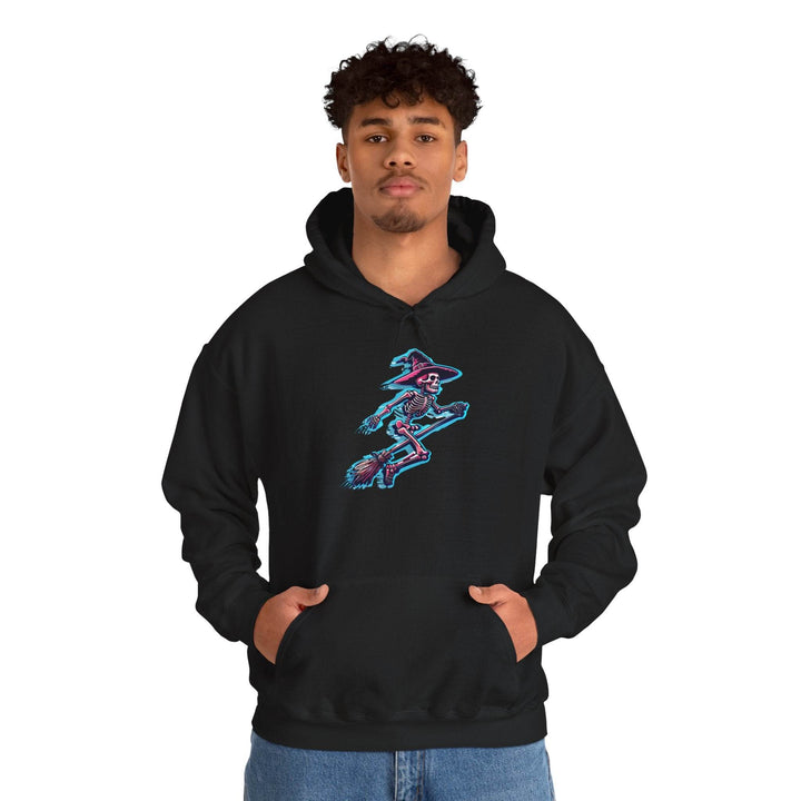 Witch Hooded Sweatshirt with Skeleton Design - Gutsy Garb