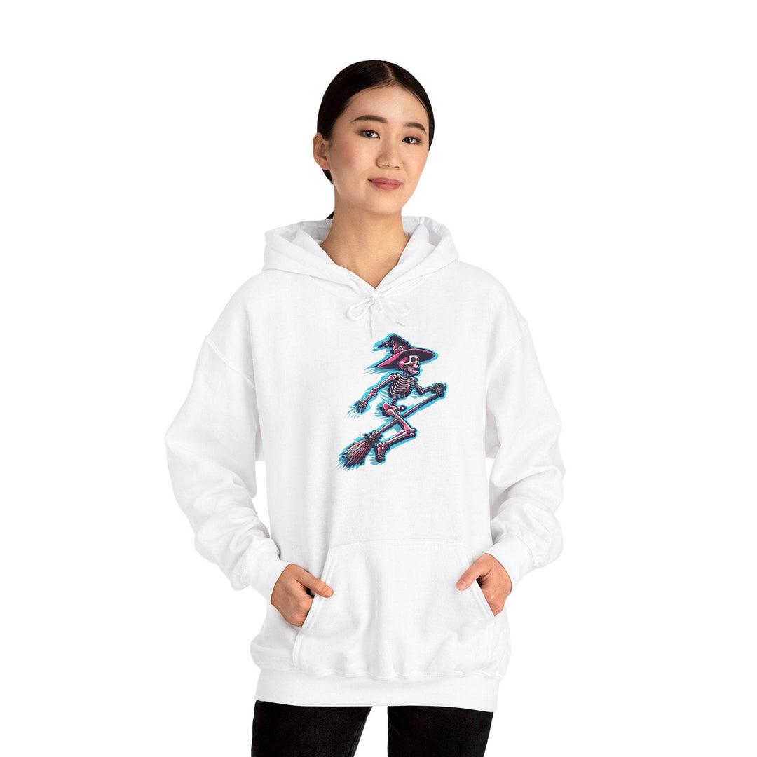 Witch Hooded Sweatshirt with Skeleton Design - Gutsy Garb