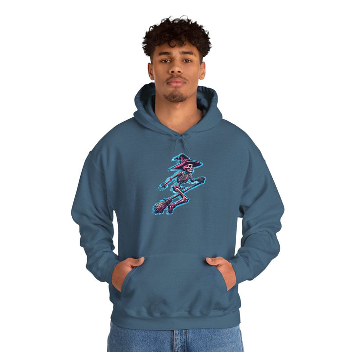 Witch Hooded Sweatshirt with Skeleton Design - Gutsy Garb