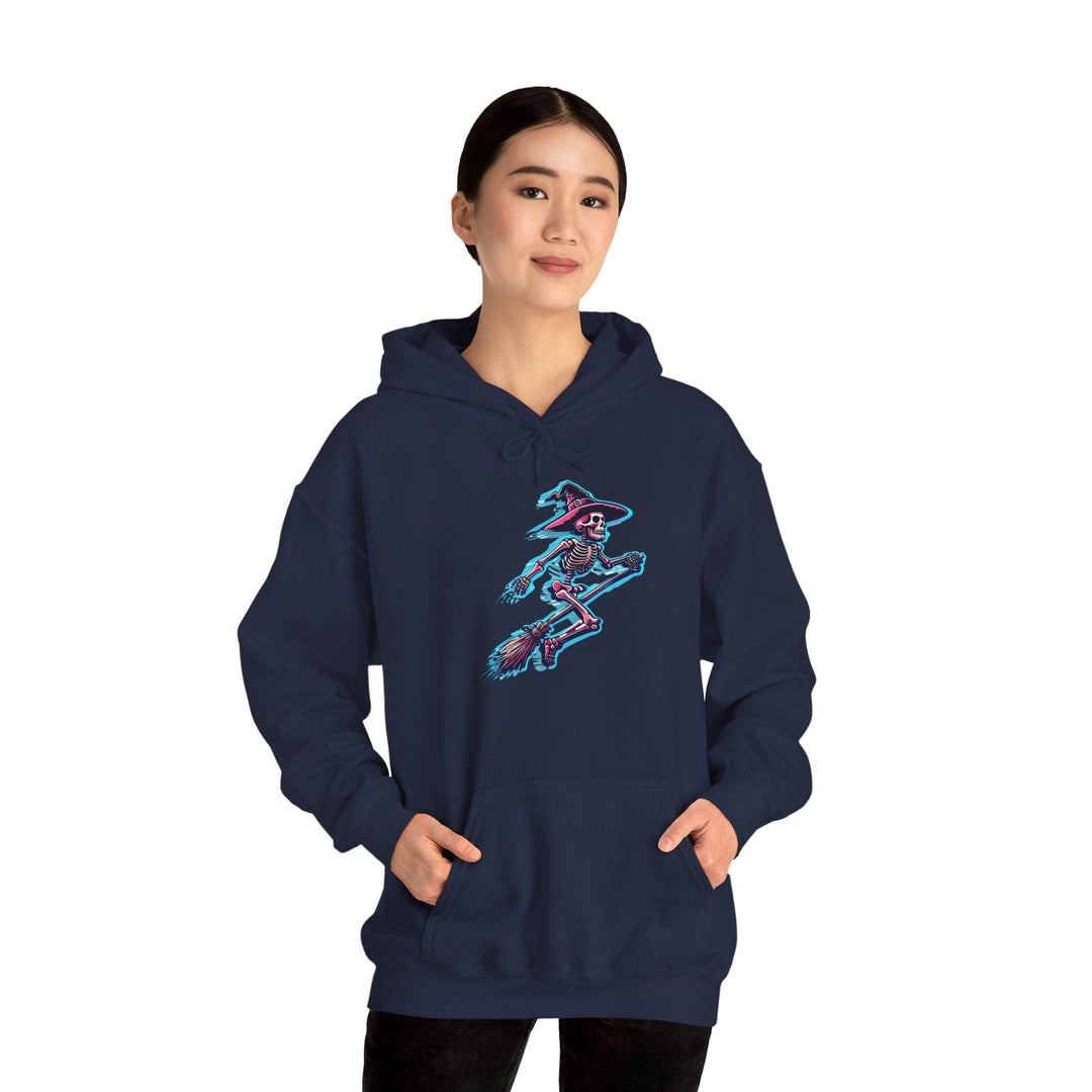 Witch Hooded Sweatshirt with Skeleton Design - Gutsy Garb