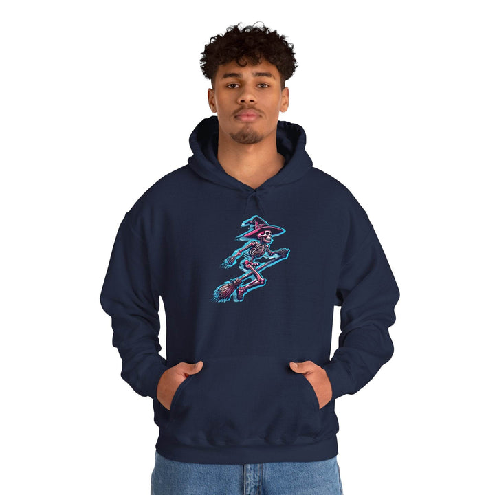 Witch Hooded Sweatshirt with Skeleton Design - Gutsy Garb