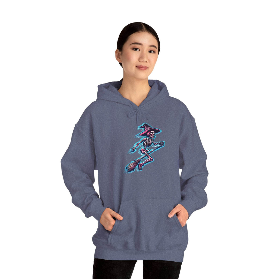 Witch Hooded Sweatshirt with Skeleton Design - Gutsy Garb
