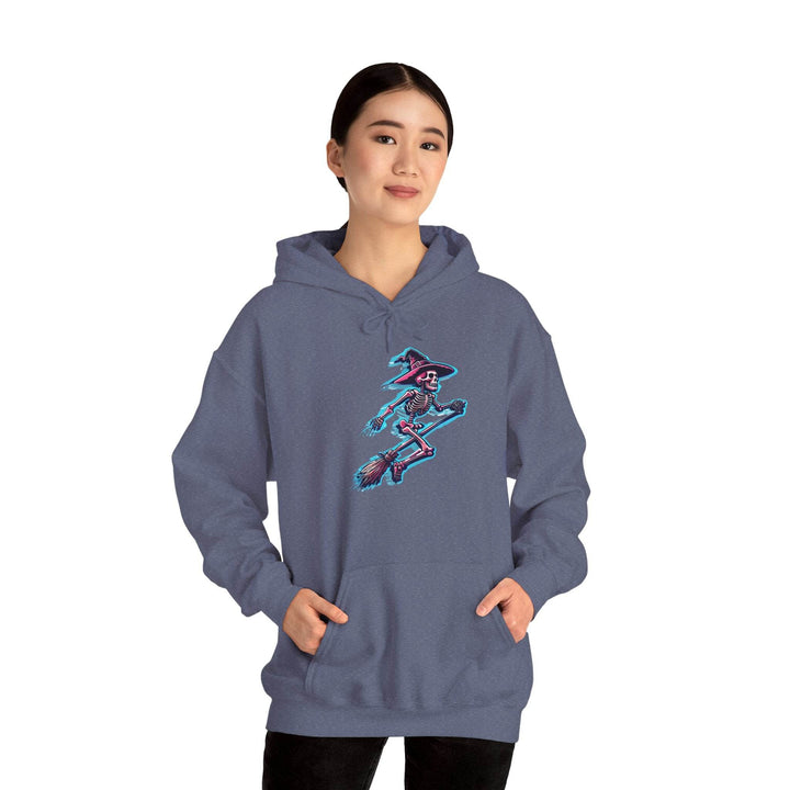Witch Hooded Sweatshirt with Skeleton Design - Gutsy Garb