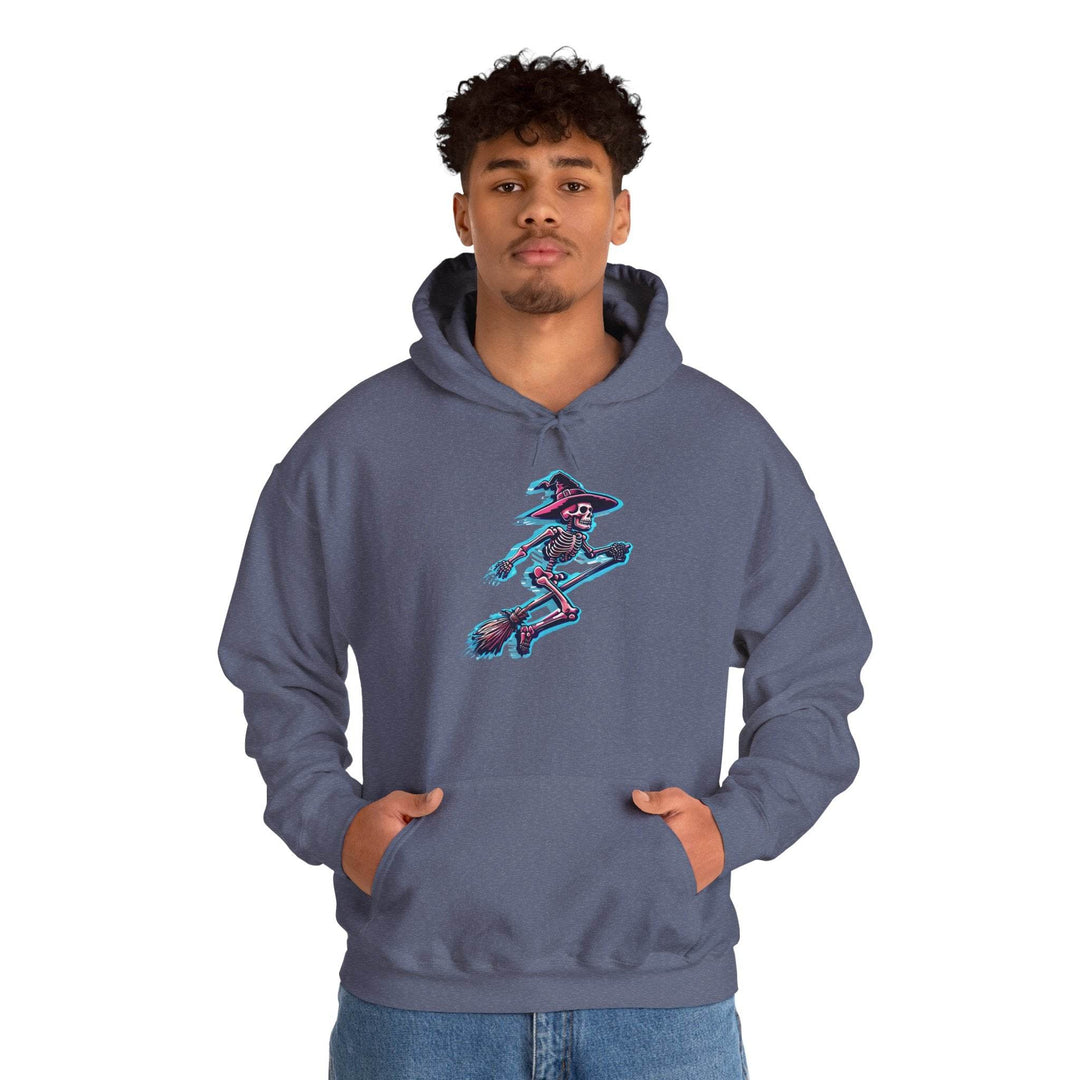 Witch Hooded Sweatshirt with Skeleton Design - Gutsy Garb