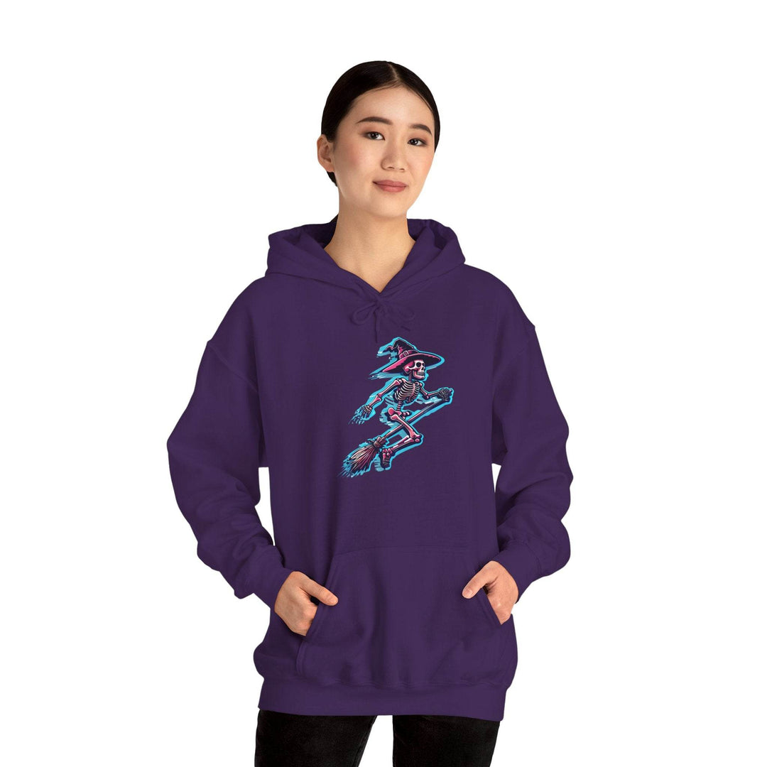 Witch Hooded Sweatshirt with Skeleton Design - Gutsy Garb