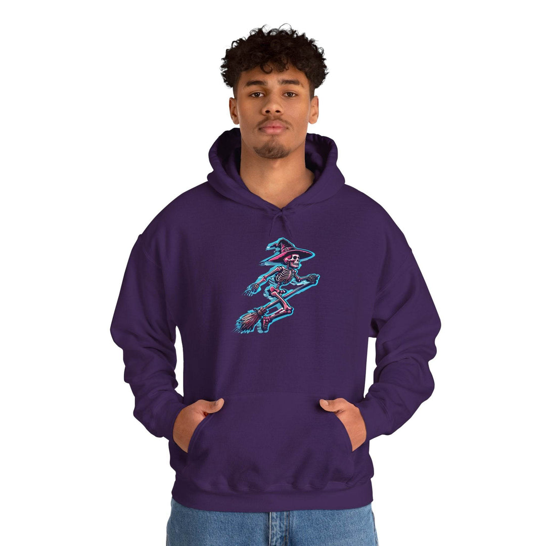 Witch Hooded Sweatshirt with Skeleton Design - Gutsy Garb