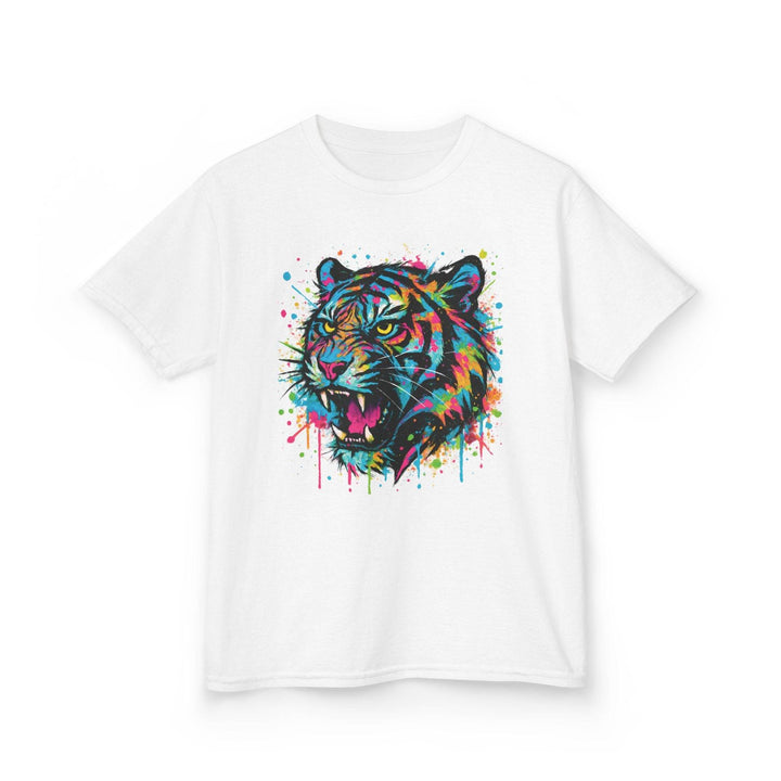 Graffiti Tiger Kids Tee - Bold, Colorful Design - Gutsy Garb