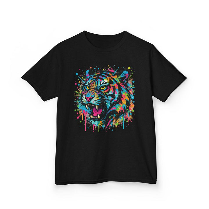 Graffiti Tiger Kids Tee - Bold, Colorful Design - Gutsy Garb