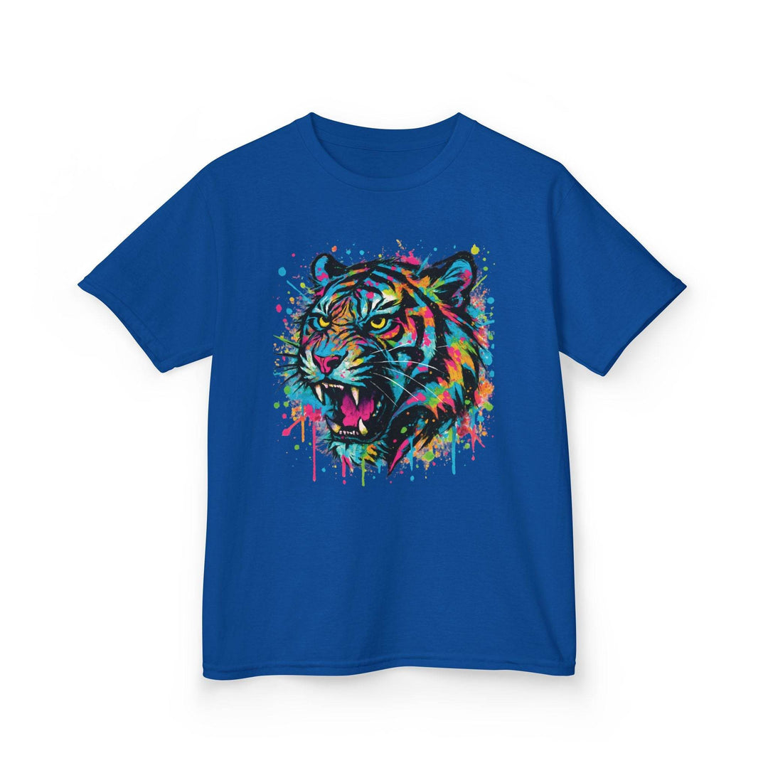 Graffiti Tiger Kids Tee - Bold, Colorful Design - Gutsy Garb
