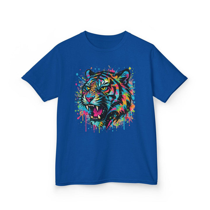 Graffiti Tiger Kids Tee - Bold, Colorful Design - Gutsy Garb