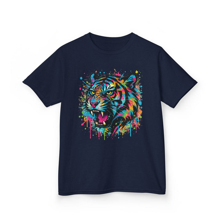 Graffiti Tiger Kids Tee - Bold, Colorful Design - Gutsy Garb