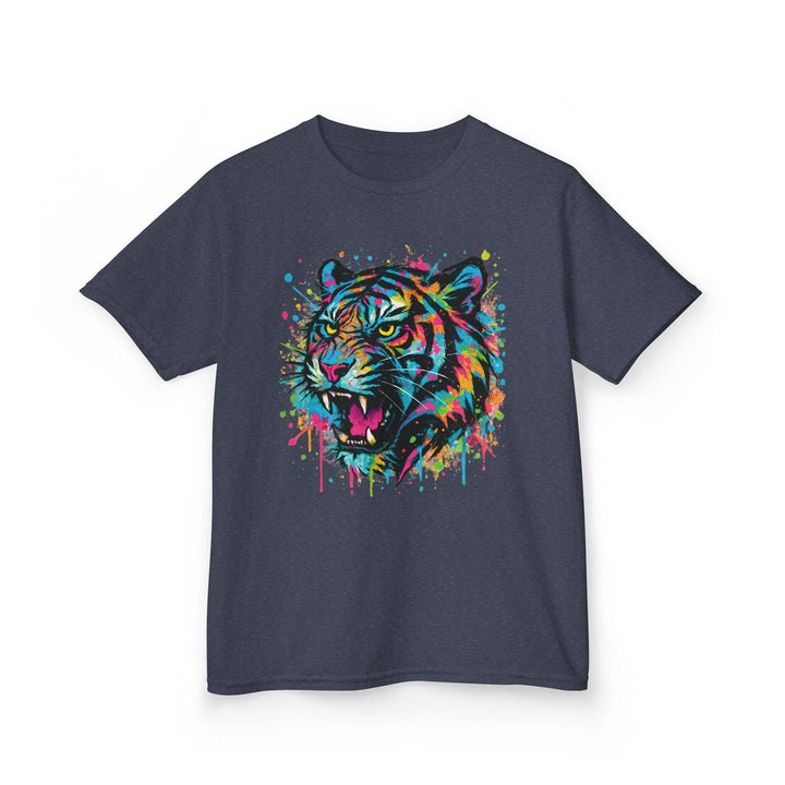 Graffiti Tiger Kids Tee - Bold, Colorful Design - Gutsy Garb