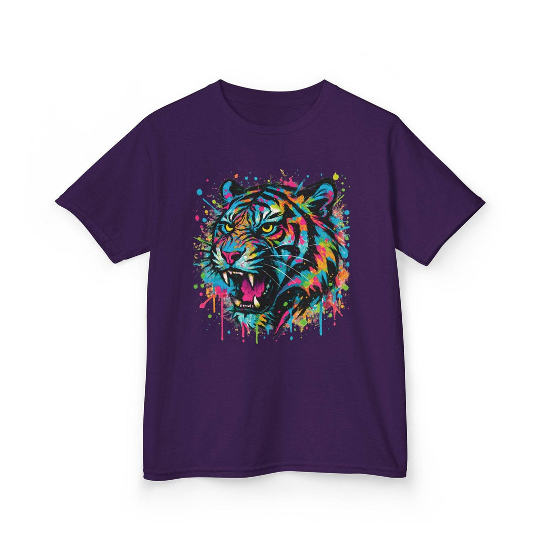 Graffiti Tiger Kids Tee - Bold, Colorful Design - Gutsy Garb
