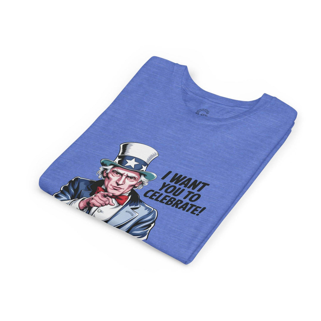 Patriotic Youth T-Shirt with Uncle Sam Design - Gutsy Garb