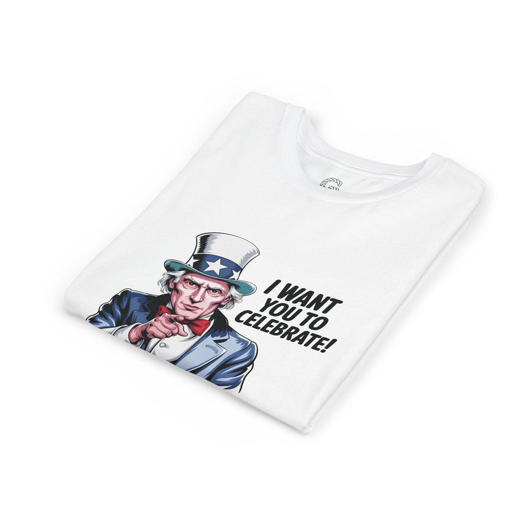 Patriotic Youth T-Shirt with Uncle Sam Design - Gutsy Garb