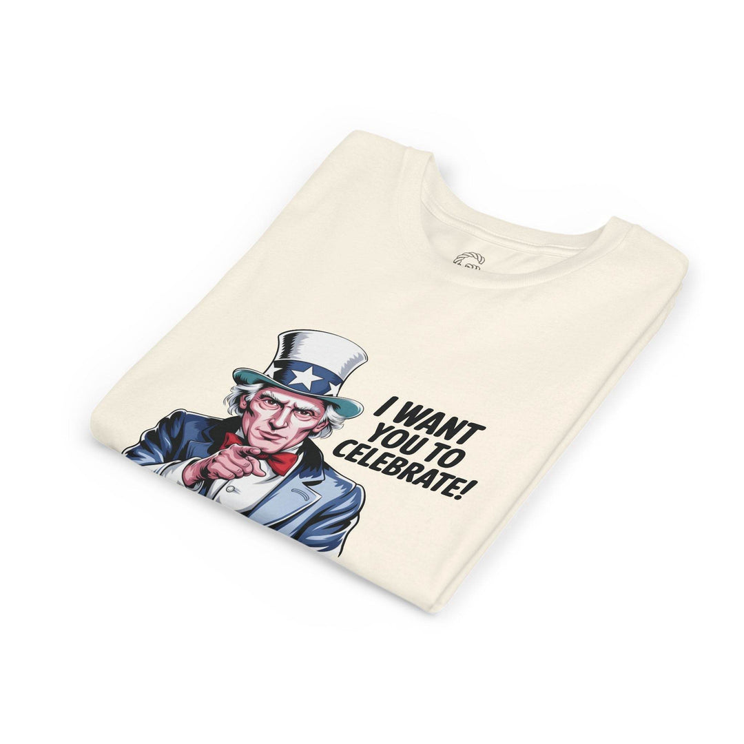 Patriotic Youth T-Shirt with Uncle Sam Design - Gutsy Garb