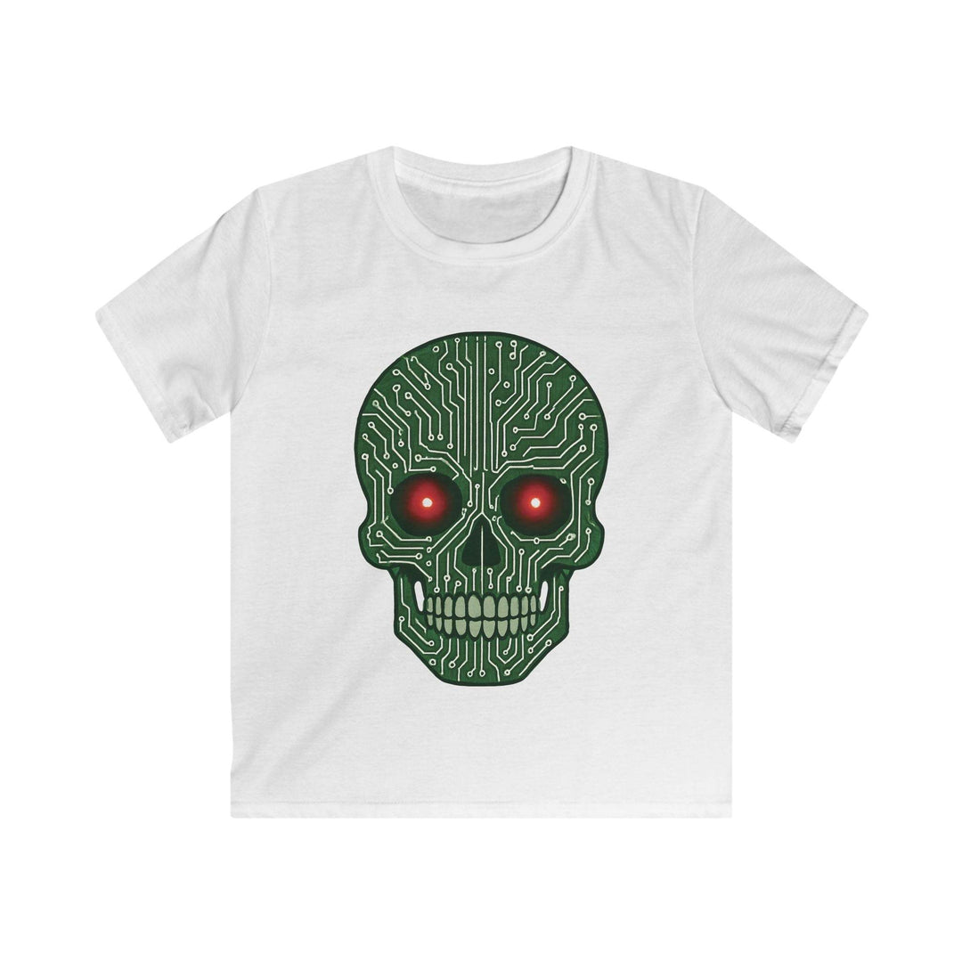 Kids Tech Skull T-Shirt - Bold Circuit Design - Gutsy Garb