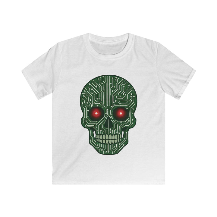 Kids Tech Skull T-Shirt - Bold Circuit Design - Gutsy Garb