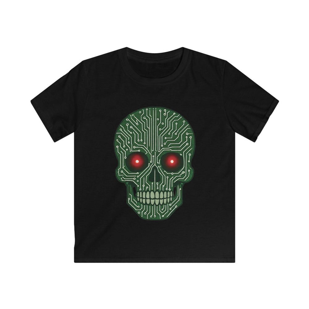 Kids Tech Skull T-Shirt - Bold Circuit Design - Gutsy Garb