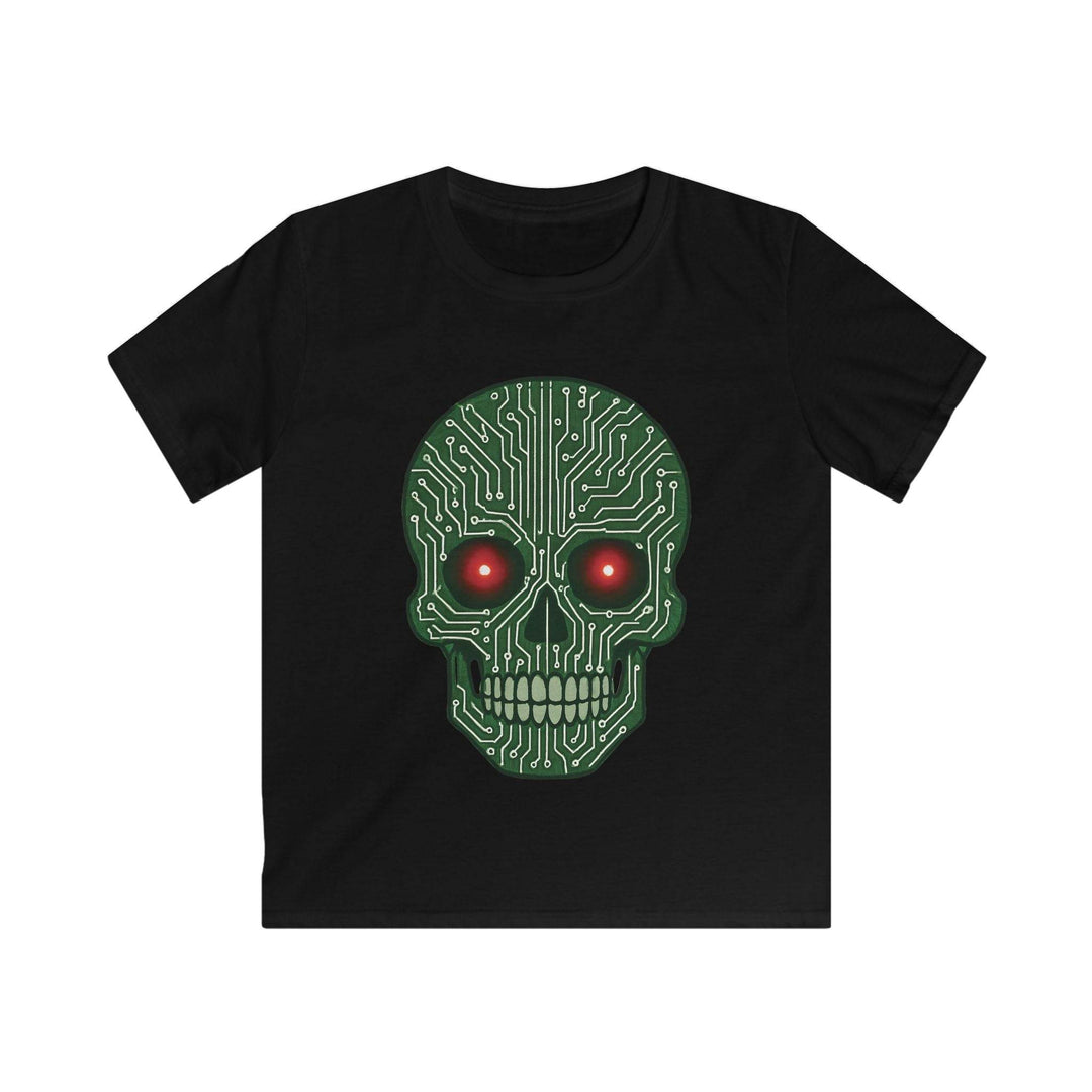 Kids Tech Skull T-Shirt - Bold Circuit Design - Gutsy Garb