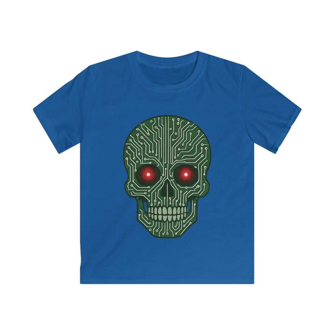 Kids Tech Skull T-Shirt - Bold Circuit Design - Gutsy Garb