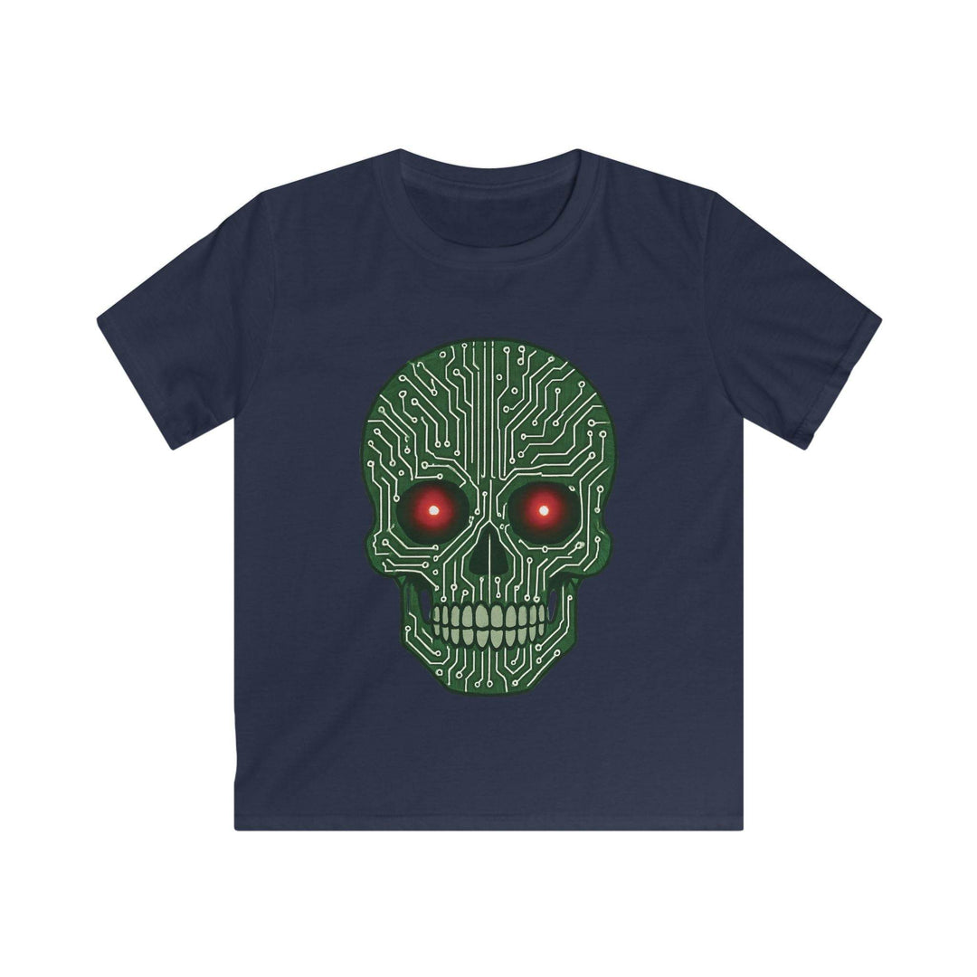 Kids Tech Skull T-Shirt - Bold Circuit Design - Gutsy Garb