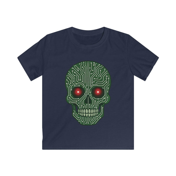 Kids Tech Skull T-Shirt - Bold Circuit Design - Gutsy Garb