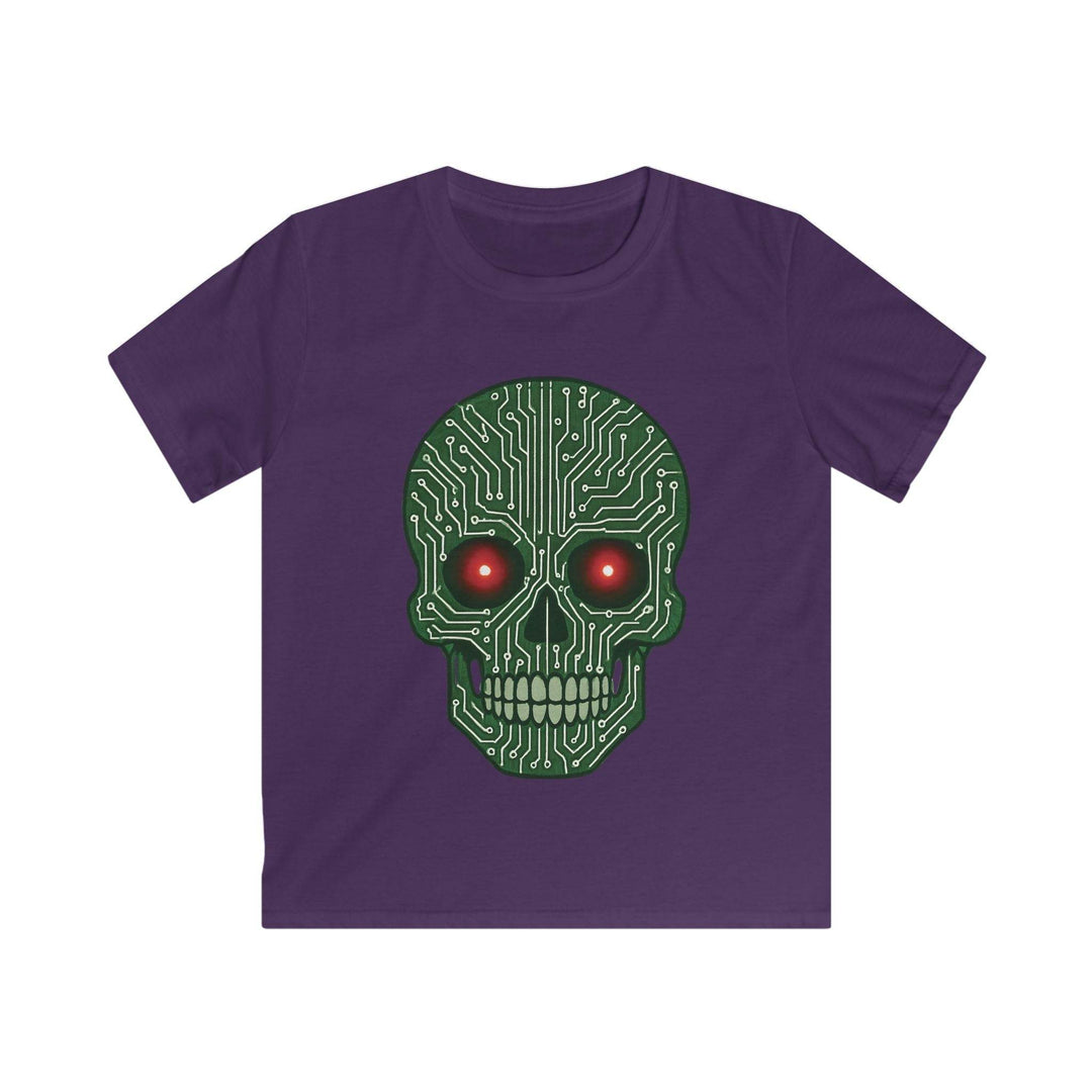 Kids Tech Skull T-Shirt - Bold Circuit Design - Gutsy Garb