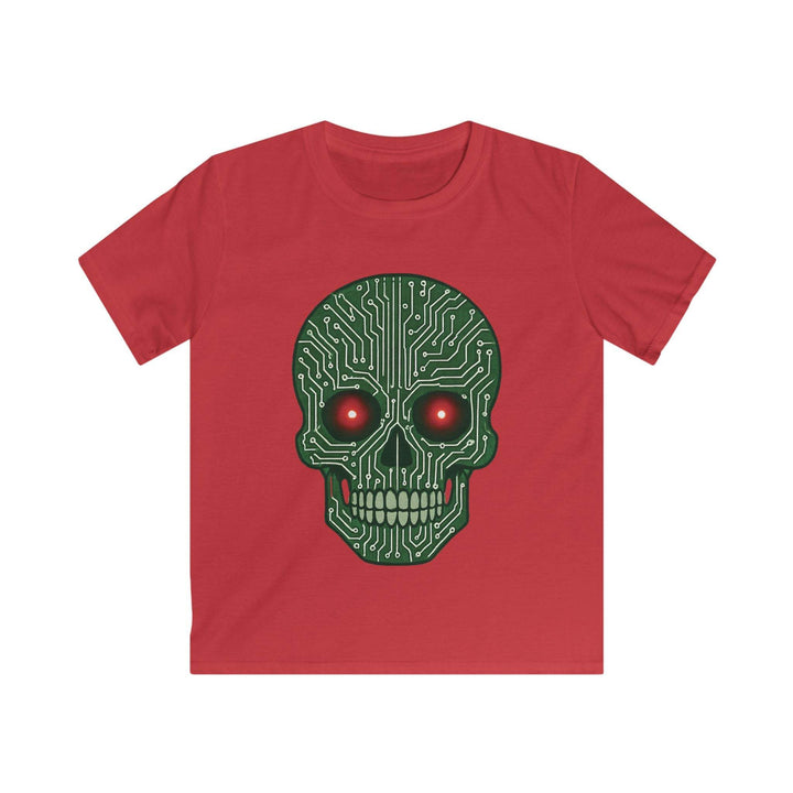 Kids Tech Skull T-Shirt - Bold Circuit Design - Gutsy Garb