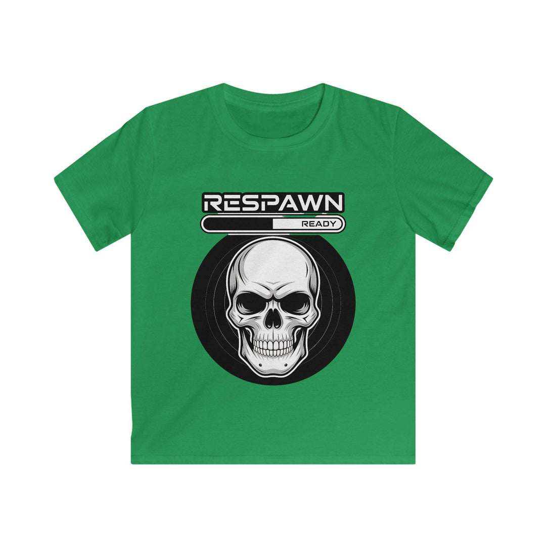 Kids Graphic Tee - RESPAWN READY Skull Design, Video Game Shirt, Funny Kids T-Shirt, Halloween Costume, Gaming Gift for Children - Gutsy Garb