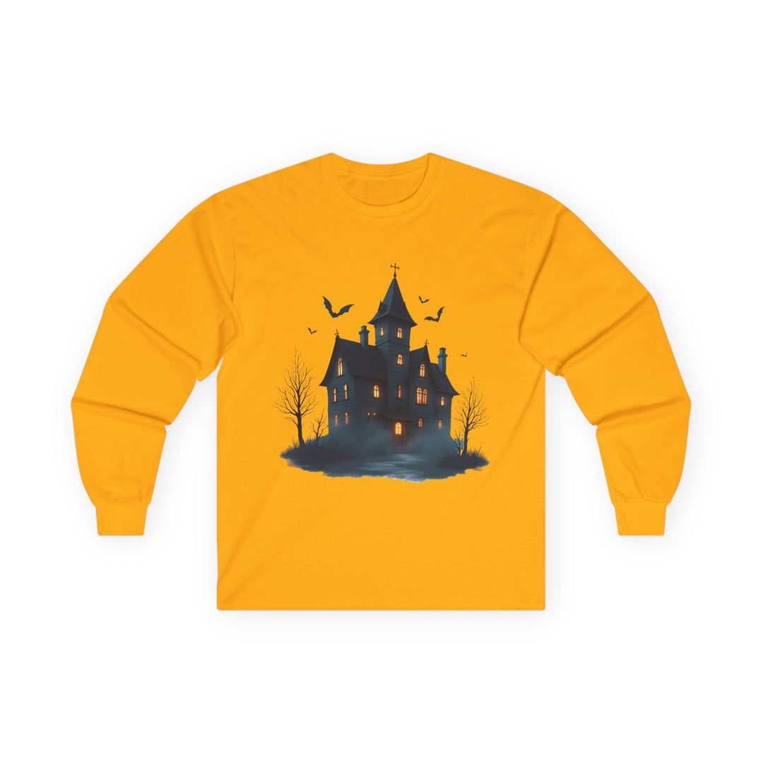Haunted House Long Sleeve Shirt - Bold Halloween Style - Gutsy Garb
