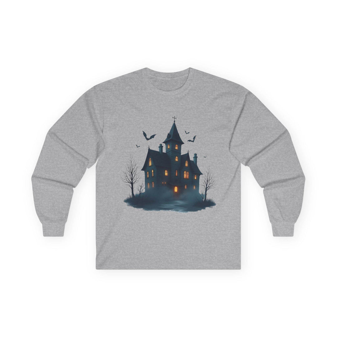 Haunted House Long Sleeve Shirt - Bold Halloween Style - Gutsy Garb