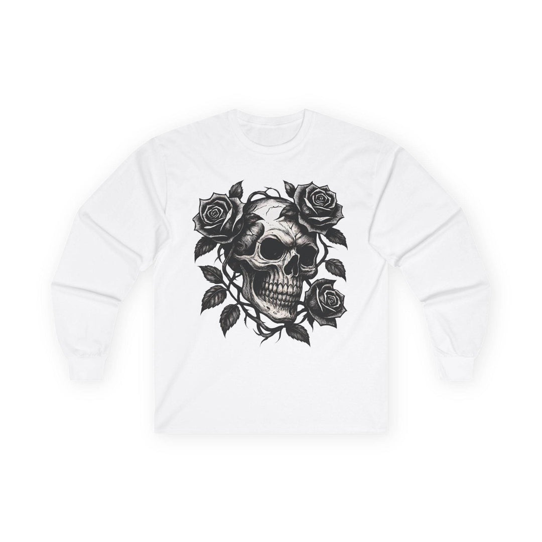 Skull and Roses Long Sleeve Shirt - Edgy Style - Gutsy Garb