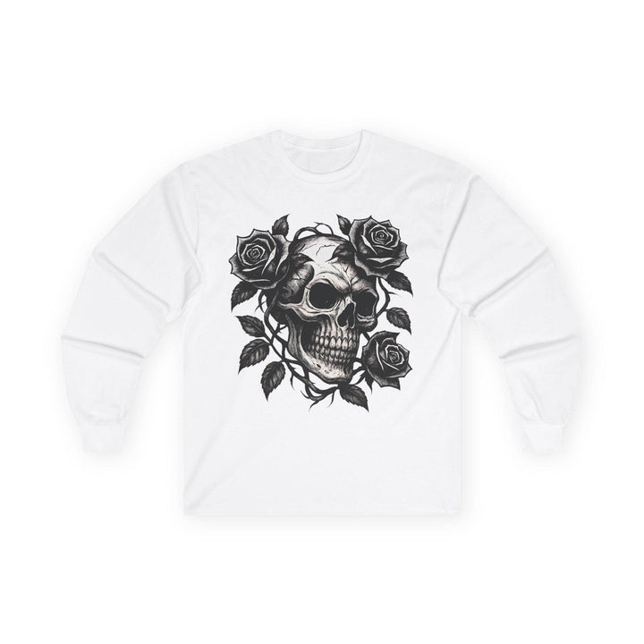 Skull and Roses Long Sleeve Shirt - Edgy Style - Gutsy Garb