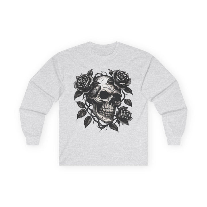 Skull and Roses Long Sleeve Shirt - Edgy Style - Gutsy Garb