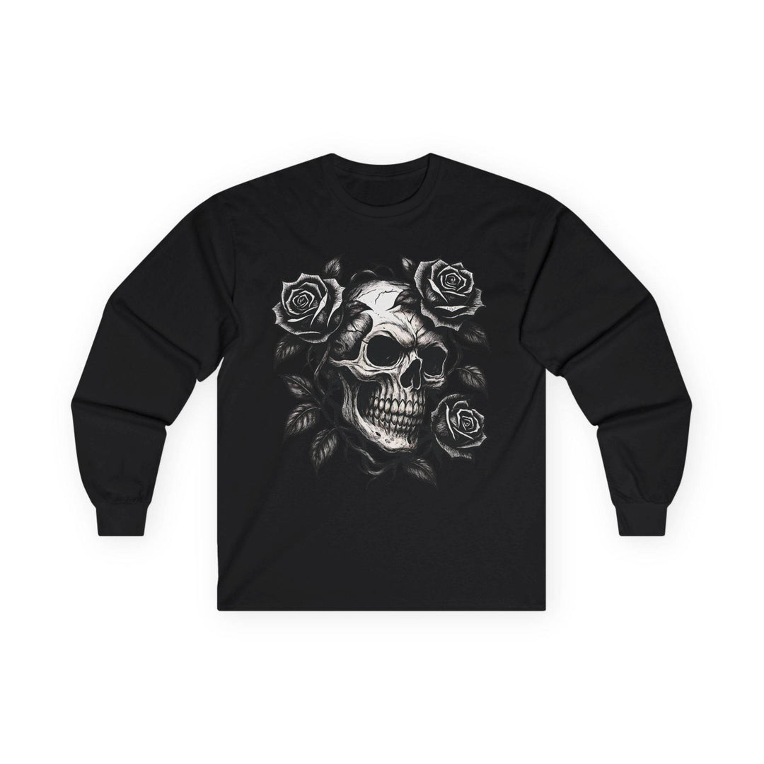 Skull and Roses Long Sleeve Shirt - Edgy Style - Gutsy Garb