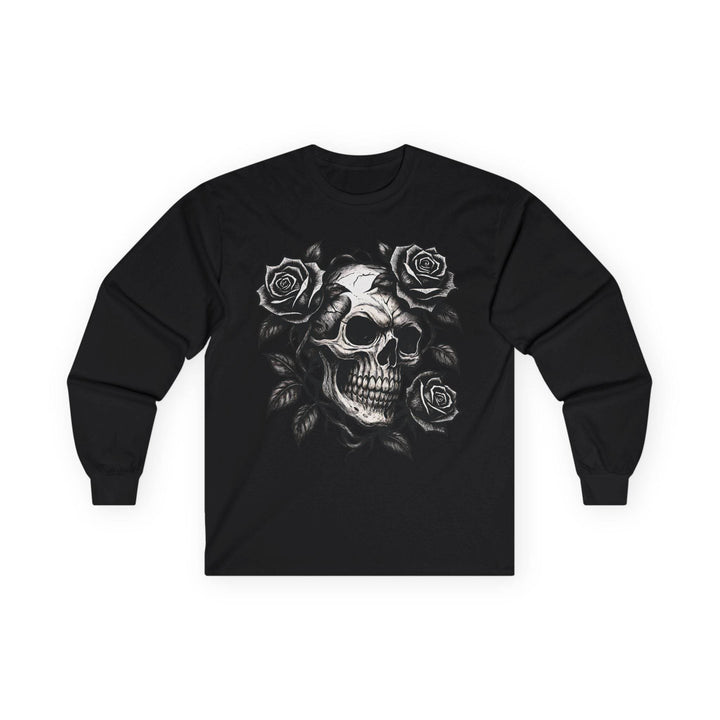 Skull and Roses Long Sleeve Shirt - Edgy Style - Gutsy Garb