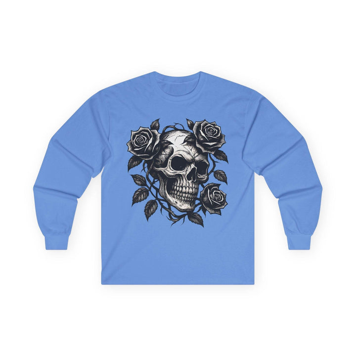 Skull and Roses Long Sleeve Shirt - Edgy Style - Gutsy Garb