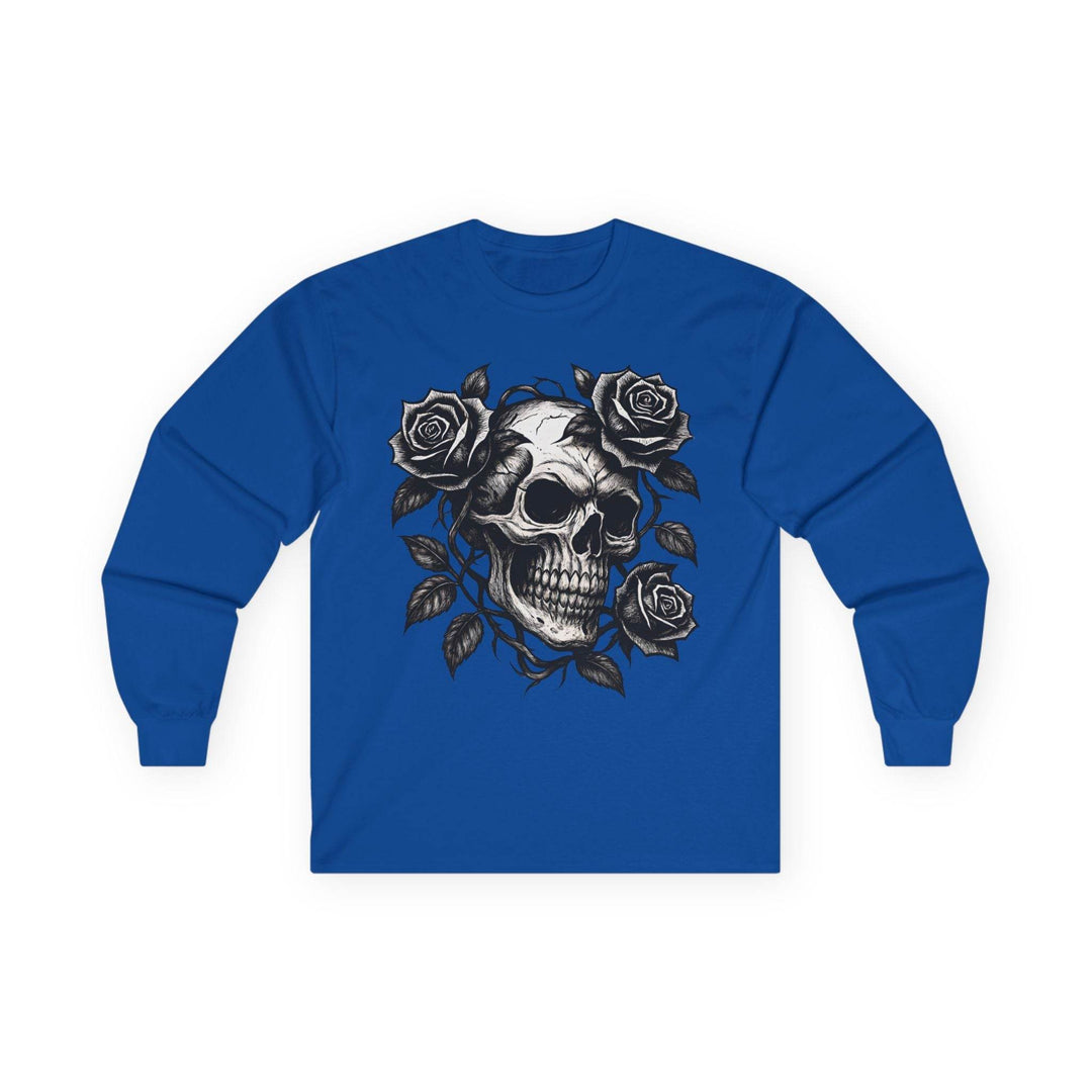 Skull and Roses Long Sleeve Shirt - Edgy Style - Gutsy Garb