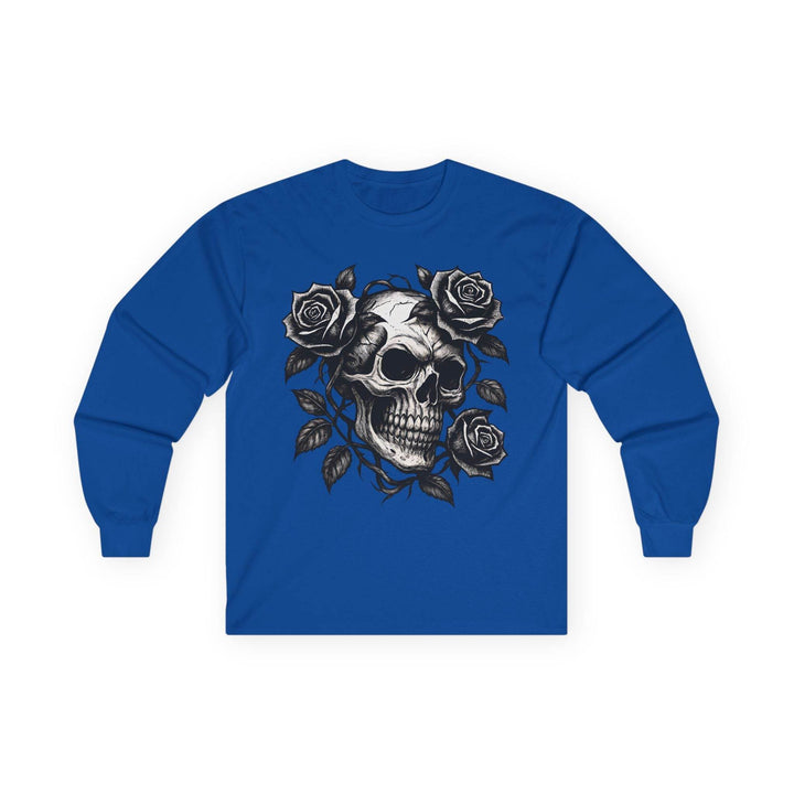 Skull and Roses Long Sleeve Shirt - Edgy Style - Gutsy Garb