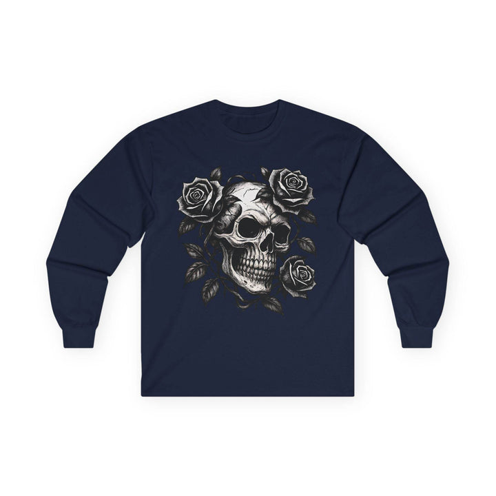 Skull and Roses Long Sleeve Shirt - Edgy Style - Gutsy Garb