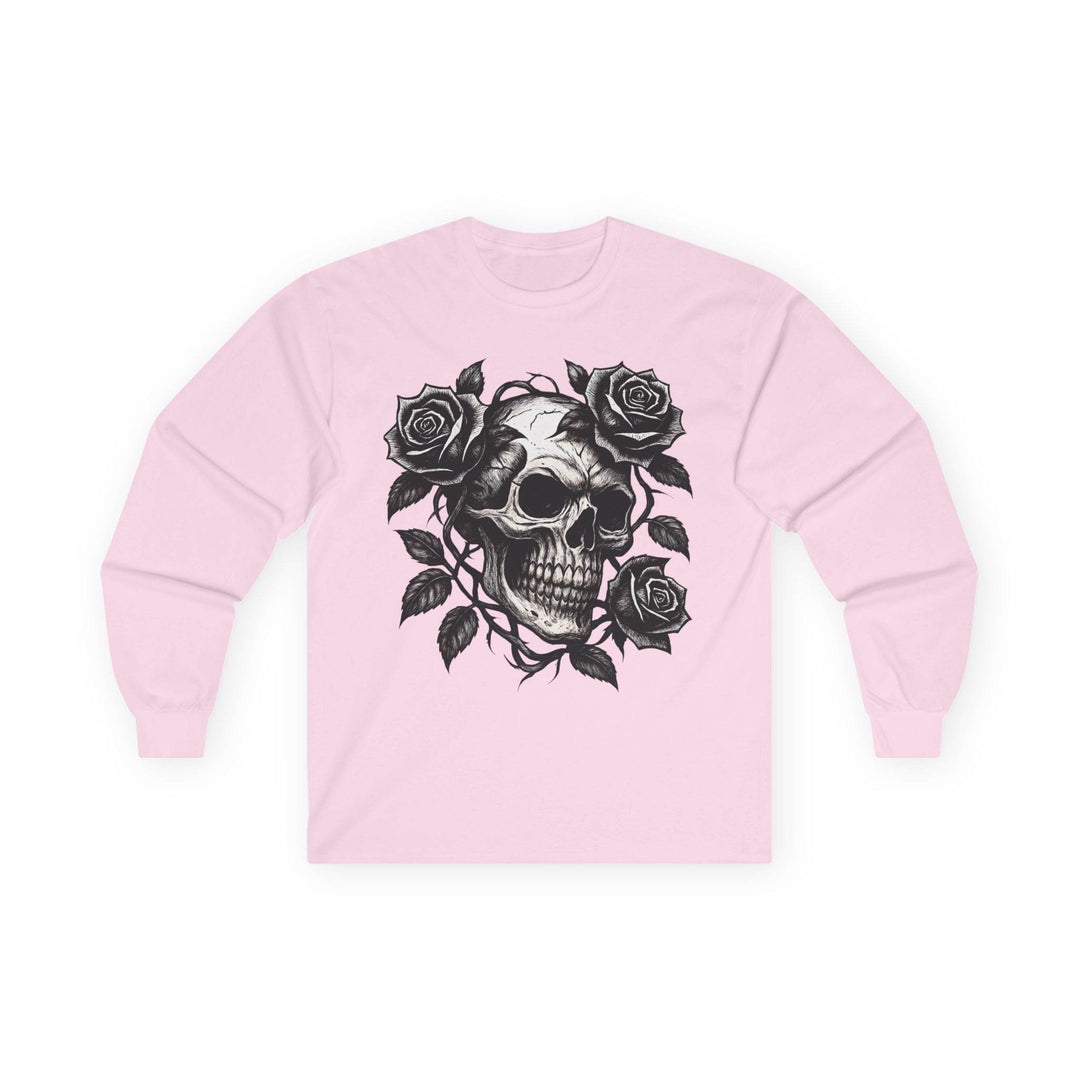 Skull and Roses Long Sleeve Shirt - Edgy Style - Gutsy Garb