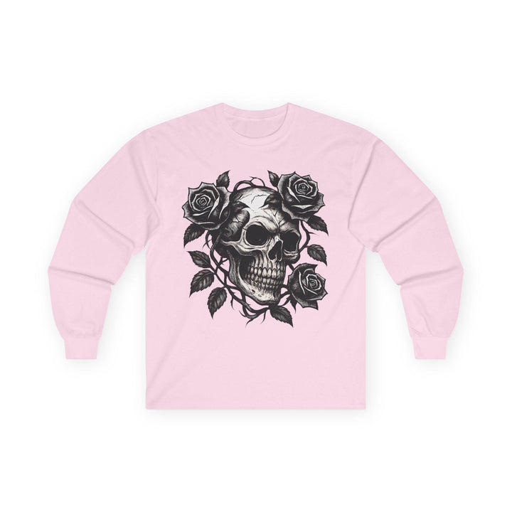 Skull and Roses Long Sleeve Shirt - Edgy Style - Gutsy Garb